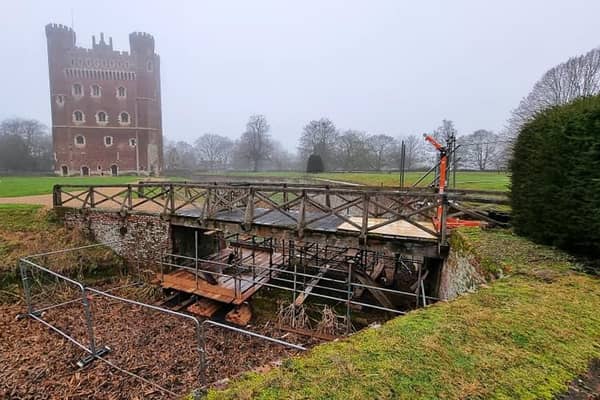 Tattershall Castle is undergoing repairs to its bridges. Photos: Tattershall Castle/National Trust