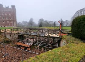 Tattershall Castle is undergoing repairs to its bridges. Photos: Tattershall Castle/National Trust