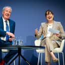 Jeremy Clarkson speaking with MP Victoria Atkins at the Conservative party conference. Photo: Lewis Ilsley