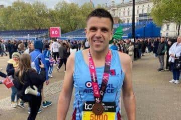 Tom after the marathon