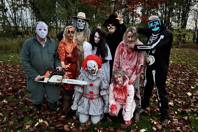 Red House Farm's scare maze actors in their frightful finery.
