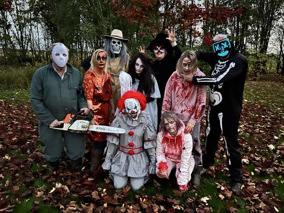Red House Farm's scare maze actors in their frightful finery.