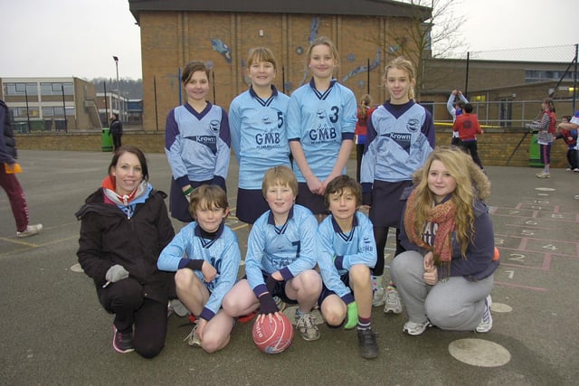 Cranwell Primary School's team with (from left) teacher Fiona Burley and team manager Emily Ditton.
