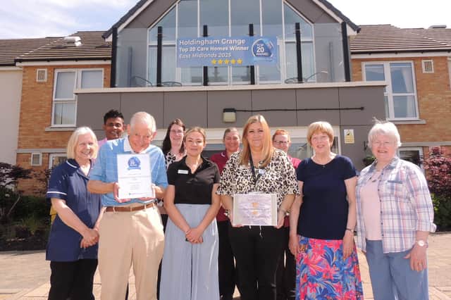 Celebration - some of the team at Holdingham Grange care home.