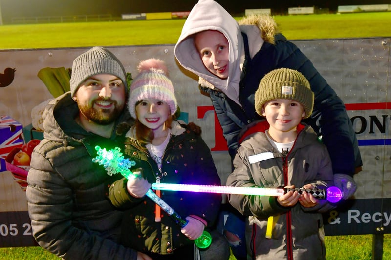 Harvey Bosworth and Rebecca Hall with Eryn Bosworth, aged 6, and Isaiah Bosworth, aged 4, of Old Leake.