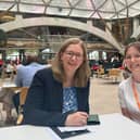 International development campaigner and Wateraid volunteer Abbey Doncaster (right) meets MP Dr Caroline Johnson in Westminster.