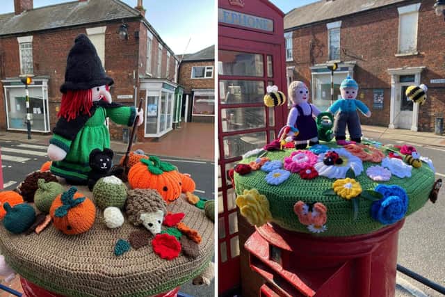 Just two of the many skillfully-crafted crochet toppers made by Joanne Herberts and her mum.