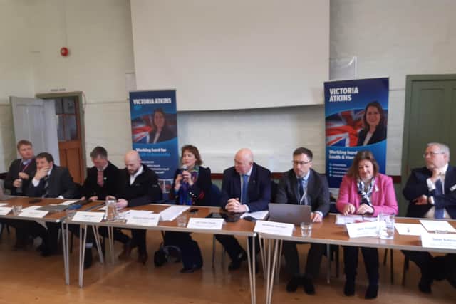 The panel at the Flood Forum hosted by Victoria Atkins MP (centre).