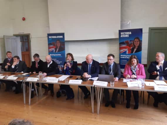 The panel at the Flood Forum hosted by Victoria Atkins MP (centre).