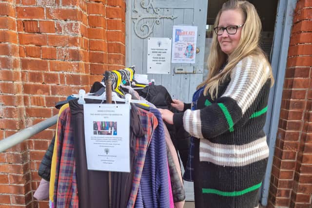 Residents are welcome to help themselves to an item of clothing from the warm rail.