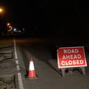 A shot of the closed off A52 Swineshead Road this evening (Monday)