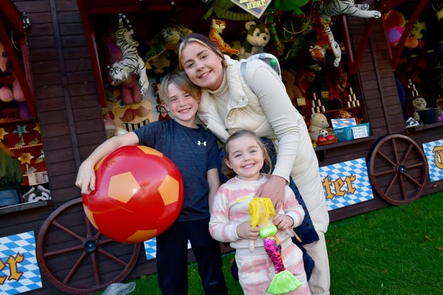 Demi Healey of Boston with Robyn Roberts, aged four, and Georgie Roberts, aged eight. Photos by David Dawson.