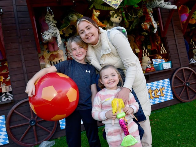 Demi Healey of Boston with Robyn Roberts, aged four, and Georgie Roberts, aged eight. Photos by David Dawson.
