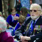 D-Day veteran Les Budding enjoying the NKDC Armed Forces Day flag raising event outside St Denys' Church, Sleaford. Photo: NKDC/Chris Vaughan