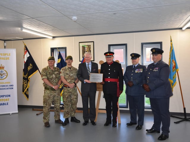 Vice Lord-Lieutenant of Lincolnshire, Andrew Clark (centre) at the official opening.