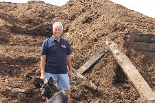 Farmer Andrew Ward by the manure store that set on fire
