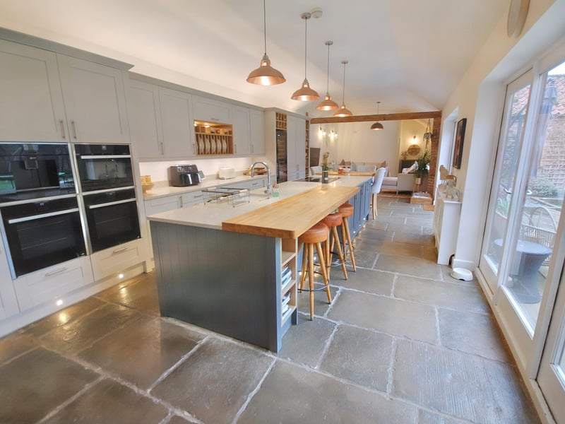 One end of the living dining kitchen.