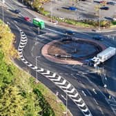 An aerial shot of the completed Marsh Lane roundabout works.