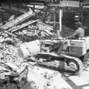 Demolition work in Strait Bargate, Boston, 60 years ago.