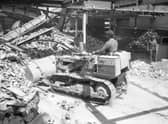 Demolition work in Strait Bargate, Boston, 60 years ago.