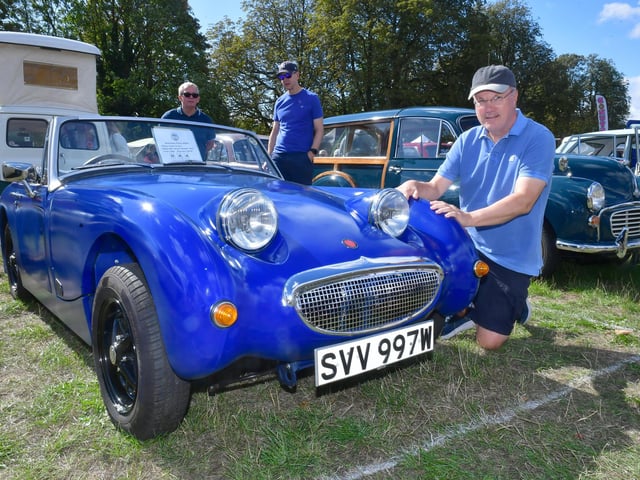 Tudor Evans of Sleaford, with his MG Midget with an Austin Healey body kit