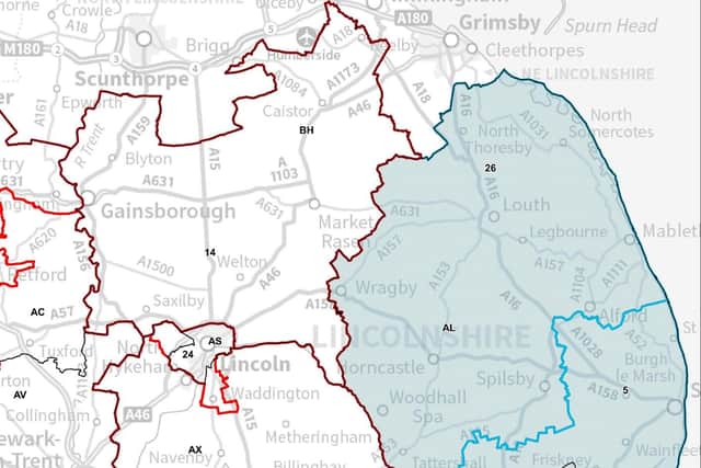 The proposed new consituency boundaries.