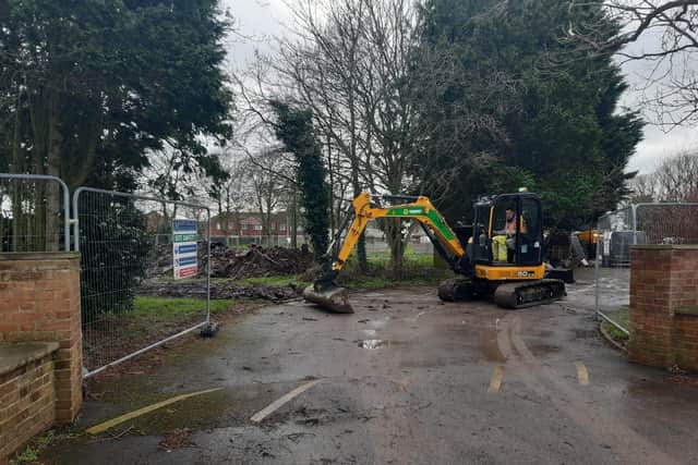 Work is underway on the new Tesco convenience store next to the Welcome Inn in Skegness.
