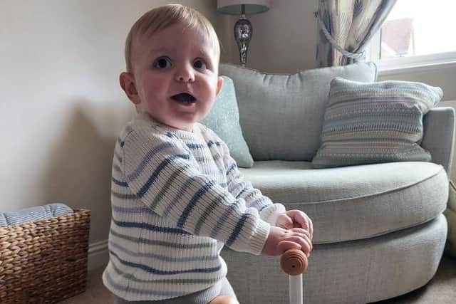 Finley on his balance bike. Picture: Family photo, via Lincolnshire Police