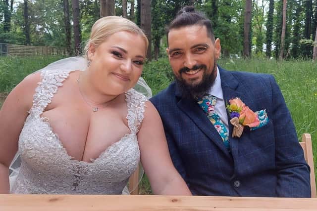 Paula and Karl Byram on their wedding day.
