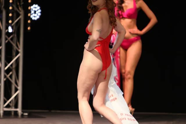 Rebecca said she thought she would never have the confidence to wear swimwear on stage.