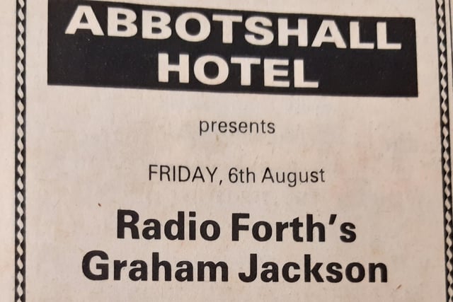 Another great night of entertainment at the Abbotshall Hotel - once a go-to place in the town centre.
This night featured Radio Forth DJ Graham Jackson.