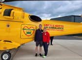 Anthony Wood and Katie Gyles visit air ambulance HQ.