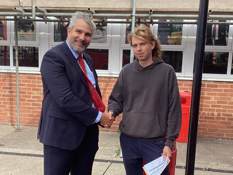 Austin Sheppard, executive headteacher, with Sebastian Majkrzak.