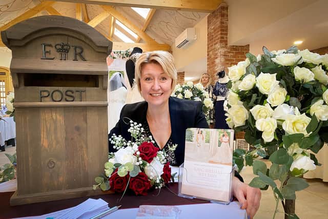 Denise Barritt from KMG Bridal at the Montague's wedding fair.