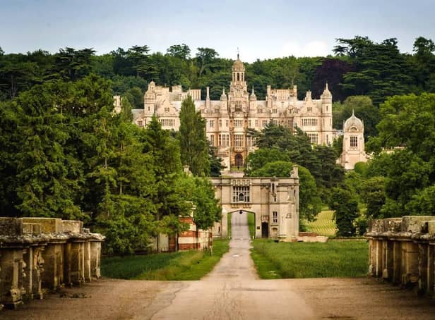 Harlaxton Manor as seen from the approach.