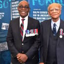 Left - RAF veteran Warrant Officer Donald Campbell who introduced Ralph Ottey (right)