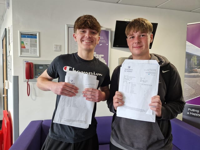 Alfie Evans (right)  is on his way to achieving his ambitions to run his own plumbing business. He is pictured with Kieran Flint.