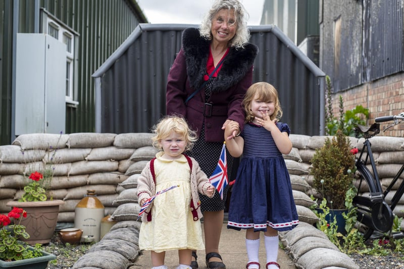Pictured left to right are Phoebe Knipps, 18 months, Elaine Fisher, and Emilia Knipps, aged three.