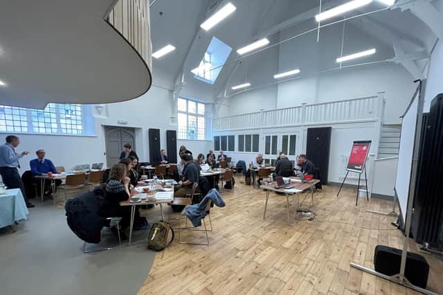 The Boston Town Deal meeting at the newly refurbished ground floor space at the hall.