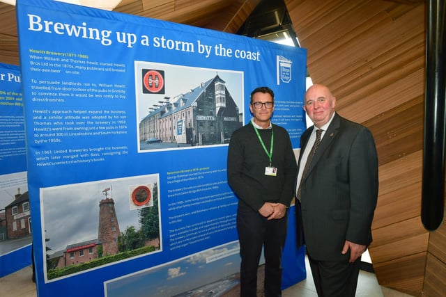 Inns on the Edge project officer Marc Knighton with Colin Davie, Executive Councillor: Economic Development, Environment and Planning at the launch of the exhibition.