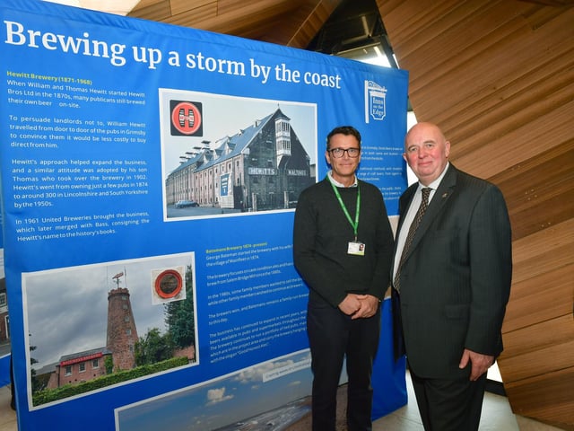 Inns on the Edge project officer Marc Knighton with Colin Davie, Executive Councillor: Economic Development, Environment and Planning at the launch of the exhibition.