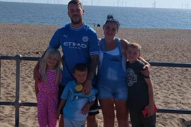 Ben Longley and his family safely on the beach at Ingoldmells after rescuing two children drifting out to sea in a dinghy. He describes his terrifying battle against the current to warn parents of the dangers of the sea and urge them to keep their children close. See this week's Skegness Standard for full story.