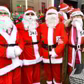 Ready for the off are (from left) Santas Marion Botterill, Mary Spindley, Brenda Merray and Liz Horton