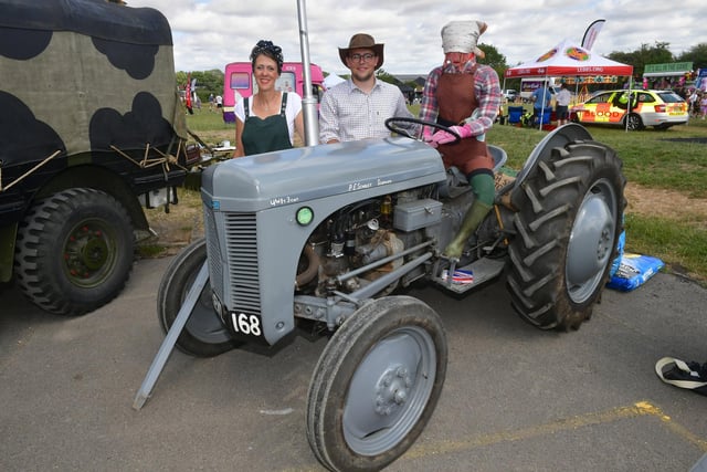 Victoria Wilkinson and Tom Wilkinson of Scopwick, with Tom's 1952 Grey Ferguson tractor, driven by Geraldine