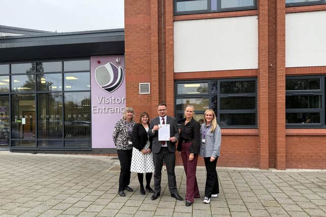 Mrs Powley, Mrs Oldfield, Mr Gissendorf, Mrs Ferrier and Miss Tyler celebrating the award