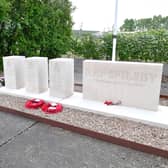 Paul Valleley, of the Friends of RAF Spilsby at the memorial which is sinking.