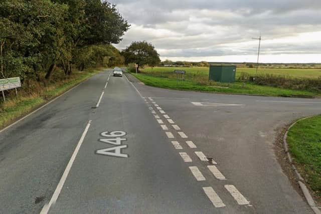 The junction with Moor Lane on the A46 near North Owersby. Photo: Google Maps