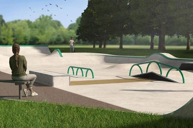 Artist's impression of the skatepark.