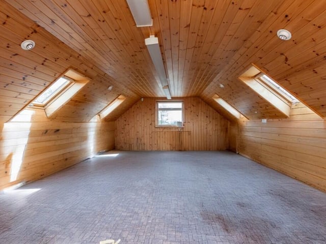 Upstairs in the double garage.