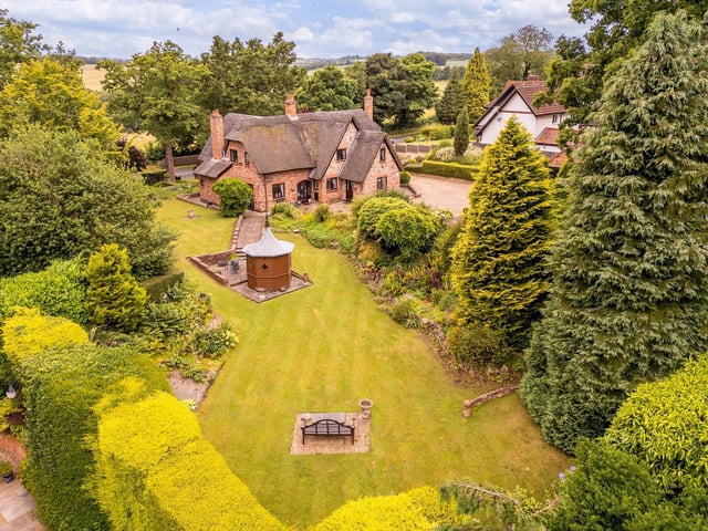 An aerial view of the property.
